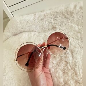 Elegant Gold and Brown Round Sunglasses, Summer Accessories, Festival Jewelry
